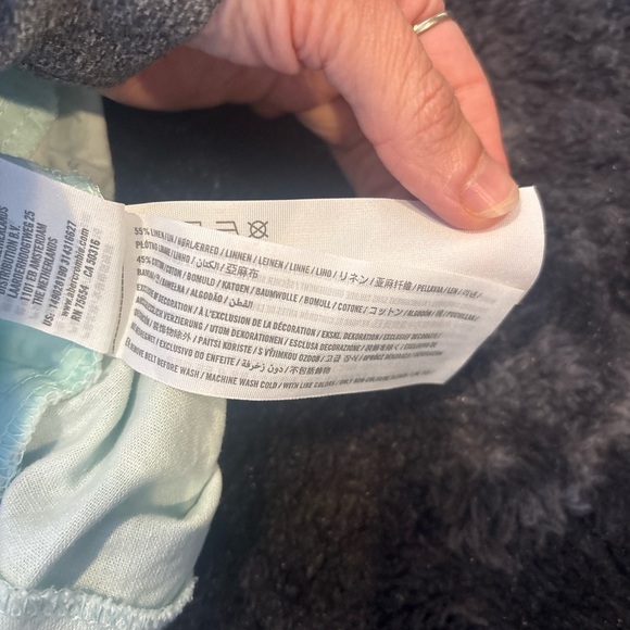 Abercrombie & Fitch Linen Blend High-Rise Button Shorts - Size S light blue - Picture 3 of 5